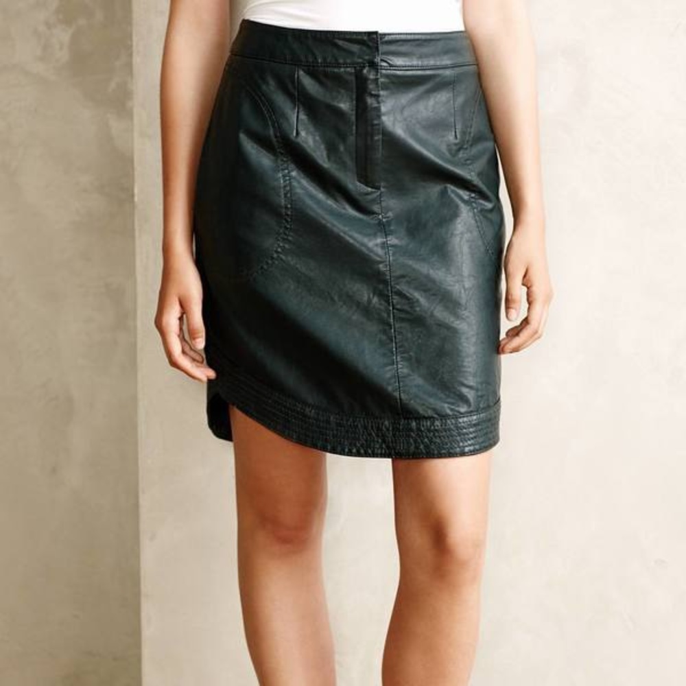 Anthropologie Mini Leather Skirt